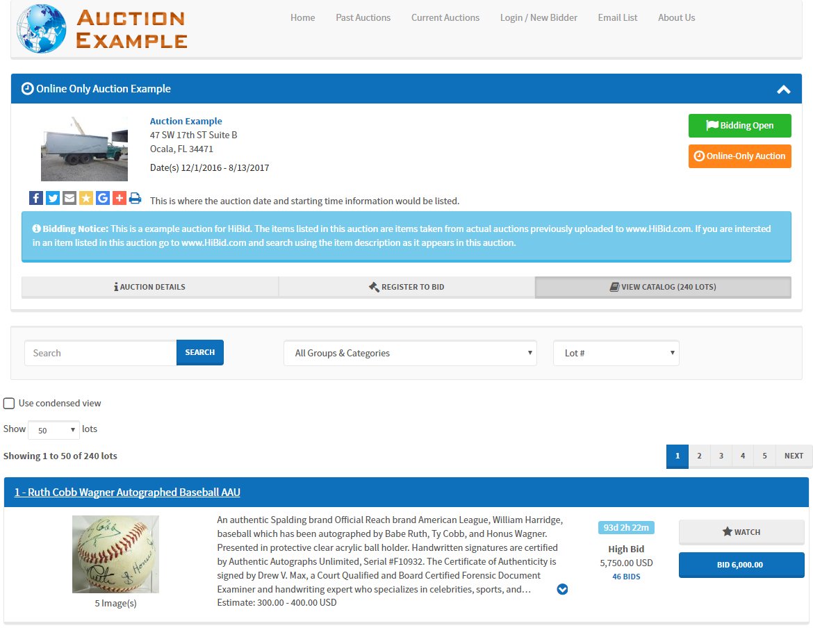 Catalogued auction example