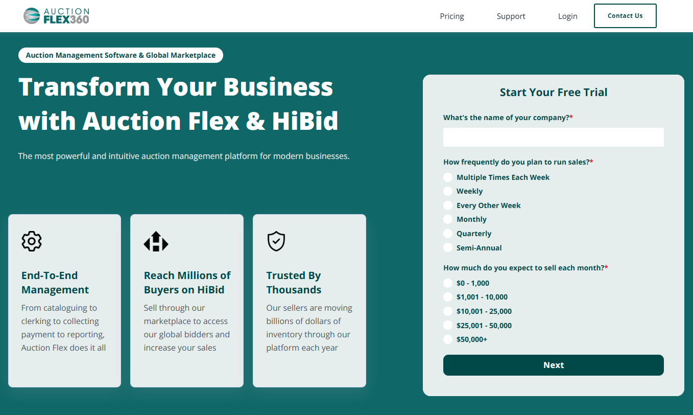 AuctionFlex 360 Free Trial